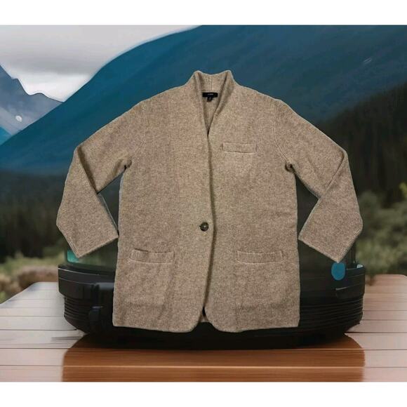 J.CREW WOMENS CACOON SWEATER BLAZER MERINO ALPACA WOOL BLEND CARDIGAN SZ XL - Picture 1 of 5